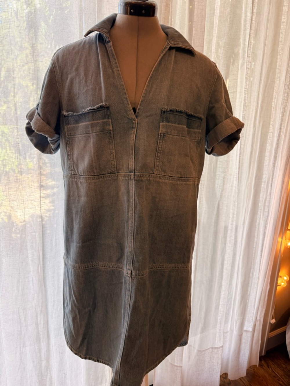 7 for all mankind light Denim Shirt Dress